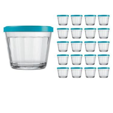 Imagem de Pote Vidro Americano C/Tampa Cores Cereal Bolacha 150ml 20Un - NADIR F