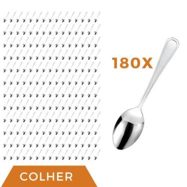 Imagem de Jogo Restaurante 180 Pçs Colher Inox Reforçada Casa / Bar - Em casa te