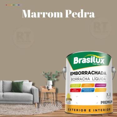 Imagem de Tinta Borracha Líquida Cor Marrom Para Parede 3,2l Acrílica Lavável An