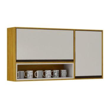 Imagem de Armário Aéreo Porta-Condimentos Eduarda CHF Móveis, Cinamomo/Off White