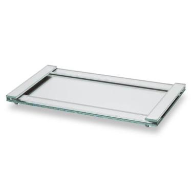Imagem de Bandeja Decorativa Espelhada Vidro 20x11 Moderna - Cores - Seven Glass