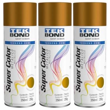 Imagem de Kit 3 Tintas Spray Cobre Metálico Aerossol Tekbond 350ml/250g