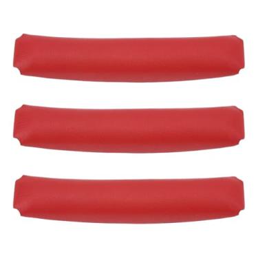 Imagem de Substituição Bandada de cabeça Cushion Pad Protetor Cobre macio confortável proteína Durável Couro de couro preenchido para Tune T700BTNC 710BT 720BT 770NC POPONESO 3 (Vermelho)