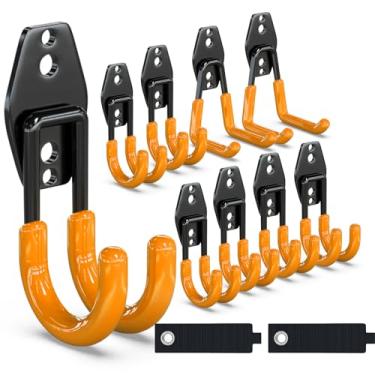 Imagem de 3-H Ganchos de garagem, ganchos e cabides utilitários de armazenamento de garagem, pacote com 12, suporte de ferramentas resistentes de montagem na parede para organizar ferramentas elétricas,