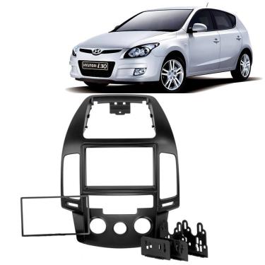 Imagem de Moldura Painel Central 2 Din I30 Ar Analógico 2008 à 2012 Som Mp5 Preto Expex Epx483 Novum Ap1129