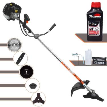 Imagem de Roçadeira Multifuncional Terra GRH430 À Gasolina 43cc 1,7HP 6.500rpm Completa 5 Em 1 Com Carretel + Kit 4 Lâminas de Corte + ÓLEO TOYAMA 2 Tempos