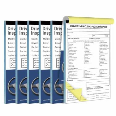 Imagem de IMXYO 300 conjuntos de livros diários de inspeção pré-viagem para caminhoneiro, 2 partes sem carbono, relatório de inspeção do veículo do motorista, 14 x 21 cm (50 conjuntos/livro, 6 livros)