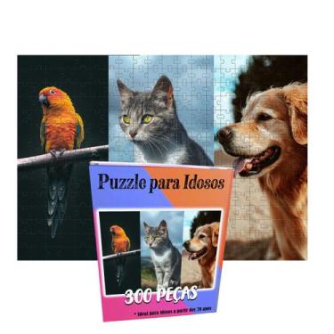 Imagem de Quebra-cabeça Olhar Animal de 300 peças em mdf - Coleção Tea & Amor