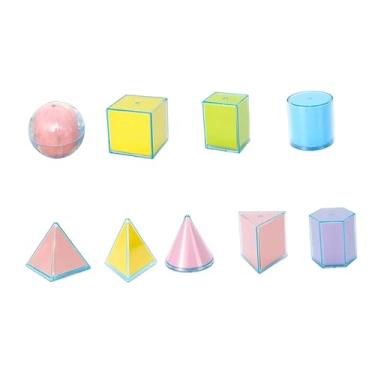 Imagem de simhoa 9 Peças de Formas Geométricas Dobráveis, Sólidos Geométricos 3D, Matemática Inicial, Manipulação