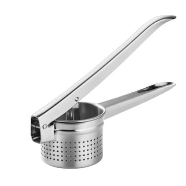 Imagem de Espremedor e Amassador de Batatas e Legumes Manual em Aço Inox 27cm – Design Ergonômico, Resistente e Multiuso