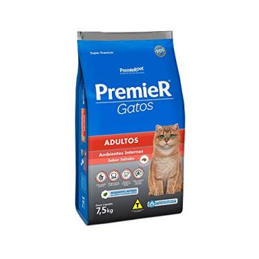 Imagem de Ração Premier Ambientes Internos Para Gatos Adultos Sabor Salmão - 7,5Kg Premier Pet - Sabor Outro