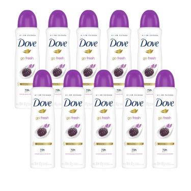 Imagem de Kit 10 Desodorante Antitranspirante Aerosol Dove Go Fresh Amora e Flor de Lótus 150ml