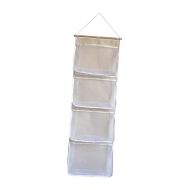 Imagem de KiBcsLic Organizador de porta, armazenamento de bichos de pelúcia, janela transparente, rede de armazenamento suspensa, suporte para brinquedos de bebê para, Branco