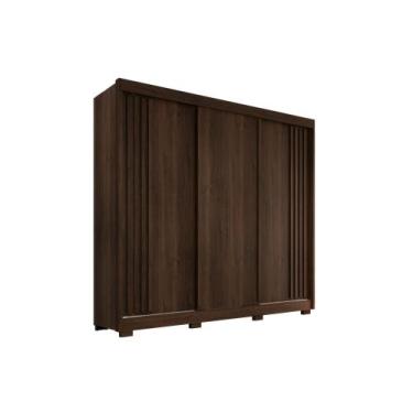 Imagem de Guarda-roupa Casal sem Espelho 3 Portas 4 Gavetas Atenas com Pés 100% 