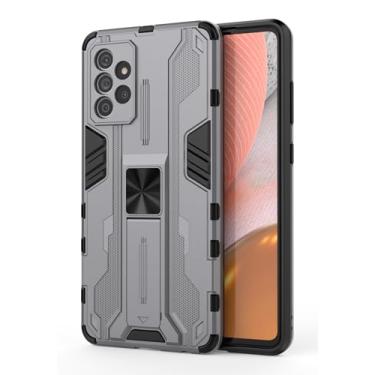 Imagem de SORAKA Capa para Samsung Galaxy A72 5G com suporte Capa de proteção resistente para Samsung Galaxy A72 Capa com placa de metal para suporte magnético para carro Capa Silm Fit