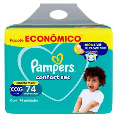 Imagem de Fralda Pampers Confort Sec Tamanho XXXG 74 Fraldas, XXXG, 74