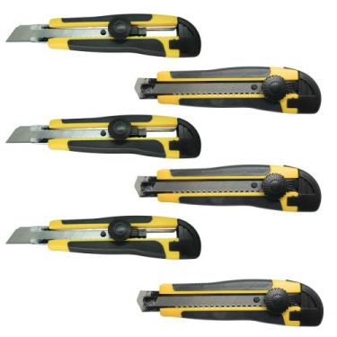 Imagem de Kit com 6 Estiletes Seller P-700 18mm  Corte preciso profissional, emp