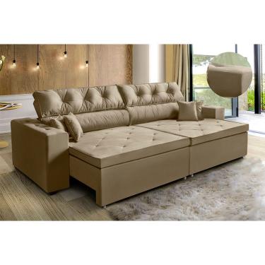 Imagem de Sofá New Austin  2,02 m Retrátil com Molas Veludo Light -Ws Estofados