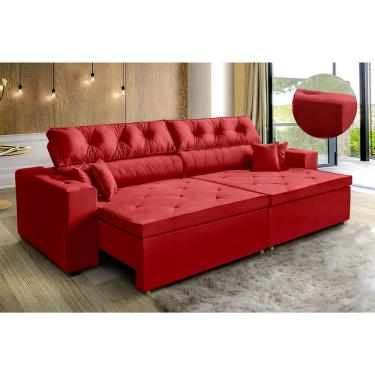 Imagem de Sofá New Austin  2,02 m Retrátil com Molas Veludo Light -Ws Estofados