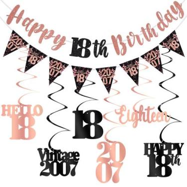 Imagem de Decorações de aniversário Kircirx 18th para meninas em ouro rosa