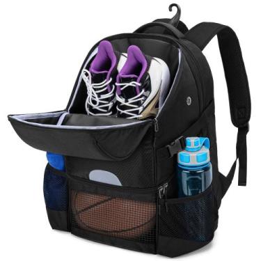 Imagem de Mochila de basquete DSLEAF para homens com compartimentos para bolas e