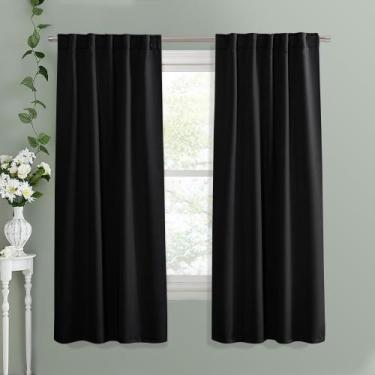 Imagem de Cortinas Blackout PONY DANCE 160x160cm pretas 2 painéis