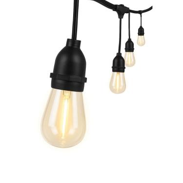 Imagem de Luzes de corda LED Feit Electric de 20 pés com 10 soquetes e 12 lâmpadas