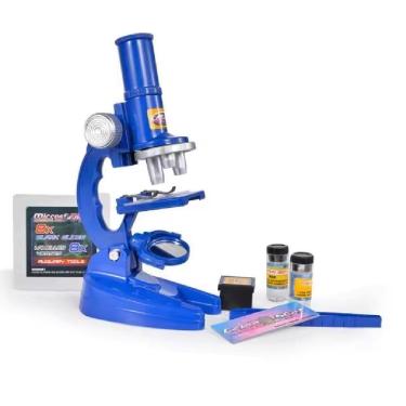 Imagem de Microscopio De Mesa Infantil Kit Laboratorio Pedagogico Com Ampliação Ate 450x Led Cientista