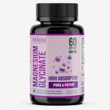 Imagem de Suplemento SAIKOU HERBS Glicinato de Magnésio 1600mg - 60 cápsulas