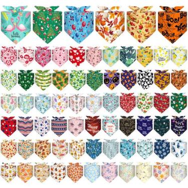 Imagem de Bandanas para cães Reginary, 72 pacotes, poliéster ajustável para féri
