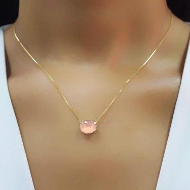 Imagem de Colar Ponto de Luz Oval Zircônias - Banhado em Ouro 18k - Tri Gata Sem