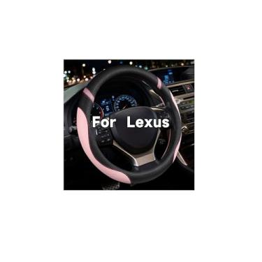 Imagem de Capa de volante universal de couro para carro 38 cm (rosa)