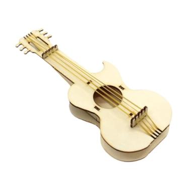 Imagem de Kokiya Kit de blocos de construção de madeira, brinquedo tecnológico, conjunto de modelos de guitarra em miniatura, kit de ciências para escola