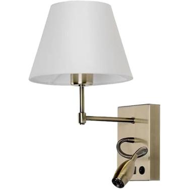 Imagem de Arandela De Parede De Cabeceira Vintage Bronze Antigo Lâmpada De Parede Com Fio Holofote De Leitura Flexível Com Interruptor E Porta Usb, Iluminação De Leitura Lateral De Cama De Quarto Aju
