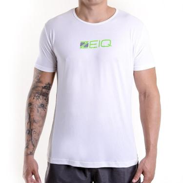 Imagem de Camiseta Zeiq Esportiva Slim Branca e Verde-Masculino