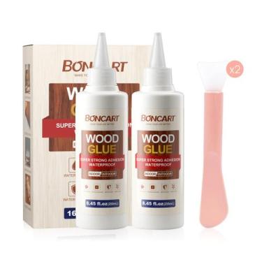 Imagem de Cola de madeira Boncart, pacote com 2, 250 ml, impermeável, transparen