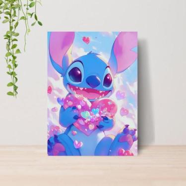 Imagem de Quadro Lilo e Stitch Infantil A4  Placa MDF 06 - Lomi Art