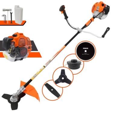 Imagem de Roçadeira Lateral À Gasolina VR520H Vulcan 52cc 2,5HP Alta Rotação Completa 4 Em 1 Com Carretel Nylon + Faca 2 Pontas + Faca 3 Pontas + Faca 80 Dentes