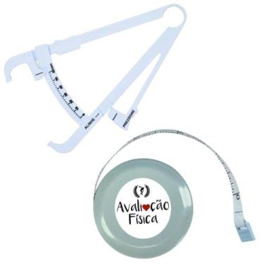Imagem de Kit Avaliacao Fisica Medir Gordura Corporal Fita Metrica Imc Adipometr
