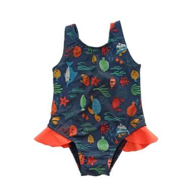 Imagem de Maiô infanto juvenil feminino fechado proteção UV50+ com babdinho 0 a 