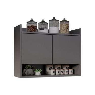 Imagem de Armário de Cozinha Aéreo 70,5 cm Com Nicho Colin Grafite M12 - D'Rossi