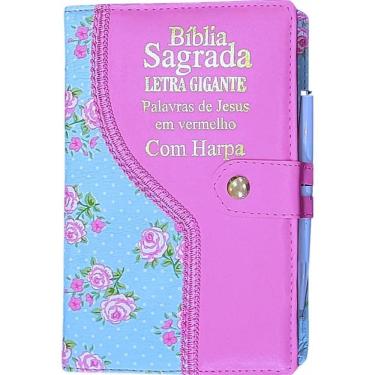 Imagem de Bíblia Com Letra Grande - Com Harpa E Corinhos Femin Pink