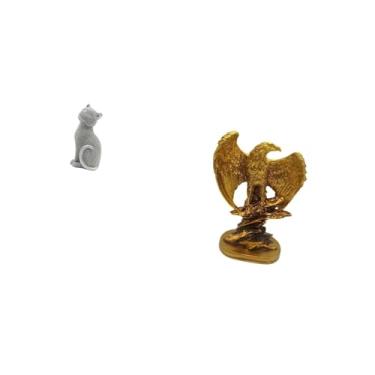 Imagem de Fenteer Escultura de Resina de Gato Majestoso, Ornamento Decorativo Colecionável para Entrada, Estante, Sala de Estar, Quarto, Sala de Jantar, Escritório, Fes