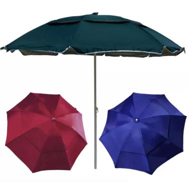 Imagem de Guarda Sol Gigante 2,40m Uv Praia Piscina Respirável Verão (Vinho)