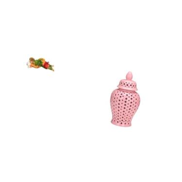 Imagem de Fenteer Estátua de Resina de São José E Jarra de Cerâmica de Gengibre, Jarra Decorativa de Porcelana com Tampa para Exposição de Mesa E Arranjo Floral, Orname