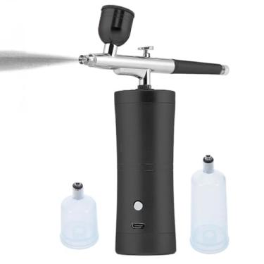 Imagem de Aerógrafo Portátil Mini, Compressor Sem Fio para Decoração de Bolos, Airbrush Profissional (Preto)