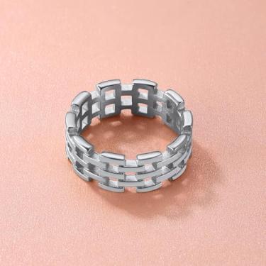 Imagem de Anel feminino banhado a ouro/preto/prata delicado anel de compromisso altamente polido ajuste confortável 7-14 masculino anel de declaração, 07, Aço inoxidável, Sem pedra preciosa