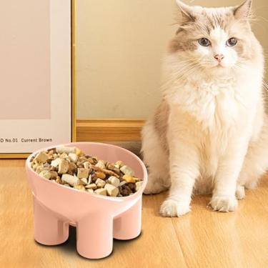 Imagem de Tigela inclinada elevada para gatos – Prato de alimentação ergonômico elevado para cães e gatos pequenos – Tigela antiderrapante para alimentos e água cor macaron