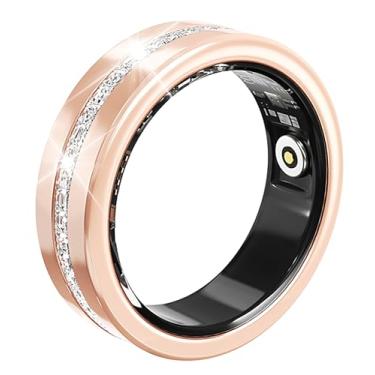 Imagem de Anel de fitness inteligente para mulheres, anel de diamante, rastreador de atividades, monitor de frequência cardíaca, rastreador de sono, anéis inteligentes pedômetro, contador de passos, contador de