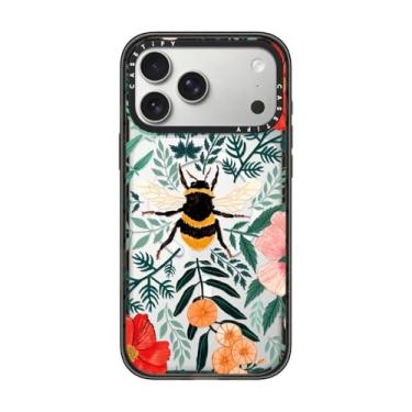 Imagem de CASETiFY Capa Impact para iPhone 17 Pro Max [fina/compatível com Magsafe/2,5 m. Proteção contra quedas de grau militar 4X] - Bee in The Flowers - Preto transparente